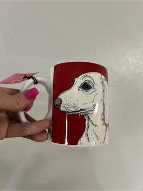 ART WOW dachshund weenie doxie MUG red white NEW w/ Tag